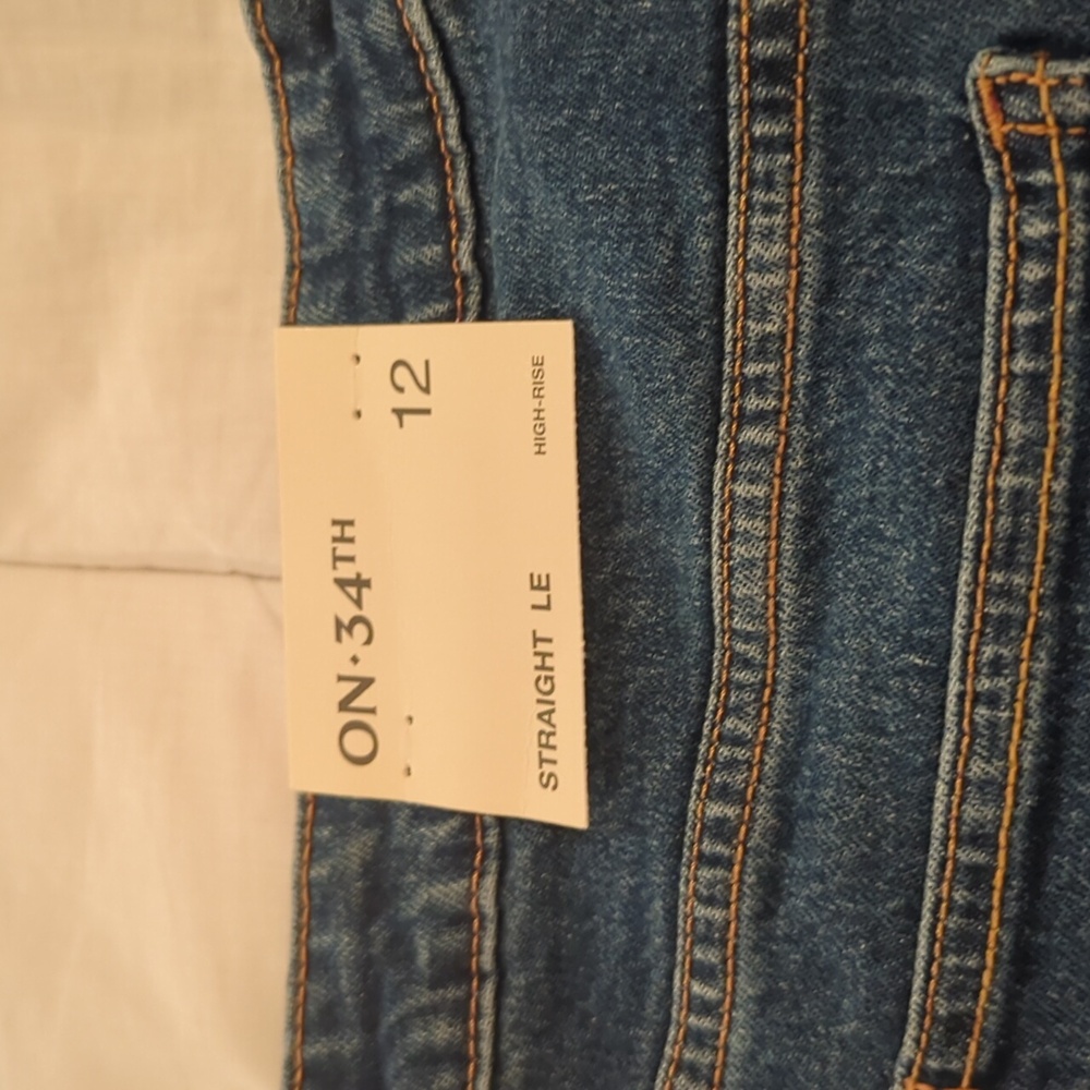 Women's On 34th high rise straight leg jean. Medium dark. Ntw - Picture 7 of 10